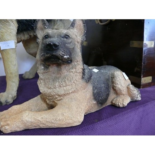 127 - GERMAN SHEPHERD/ALSATION STATUE LAYING DOWN BY ANIMAL CLASSICS