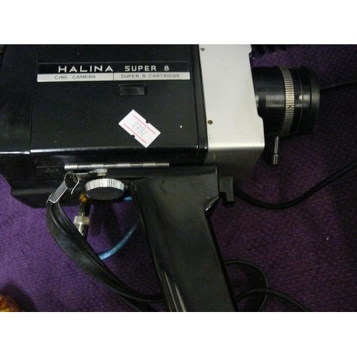140 - HALINA SUPER CINE CAMERA, REFLECTA LENSE AND A PANASONIC CAR DVD PLAYER