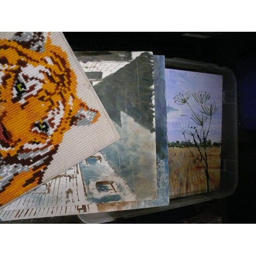 161 - CRATE OF ORIGINAL ARTWORK ON BOARD