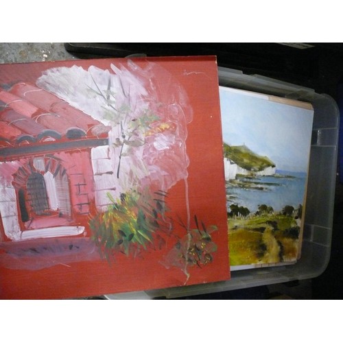 161 - CRATE OF ORIGINAL ARTWORK ON BOARD