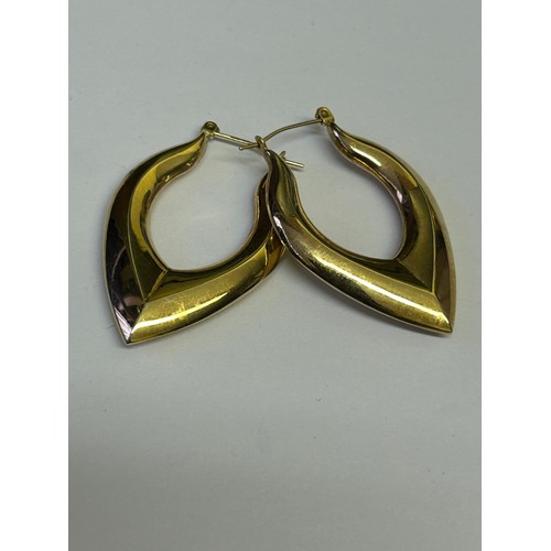 8 - A PAIR  OF 9CT GOLD HEART SHAPE EARRINGS WEIGHT 3.51 gr