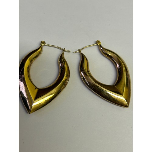 8 - A PAIR  OF 9CT GOLD HEART SHAPE EARRINGS WEIGHT 3.51 gr