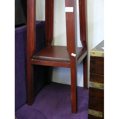 125 - TALL PLANT STAND WITH ART NOUVEAU FLORAL CARVING