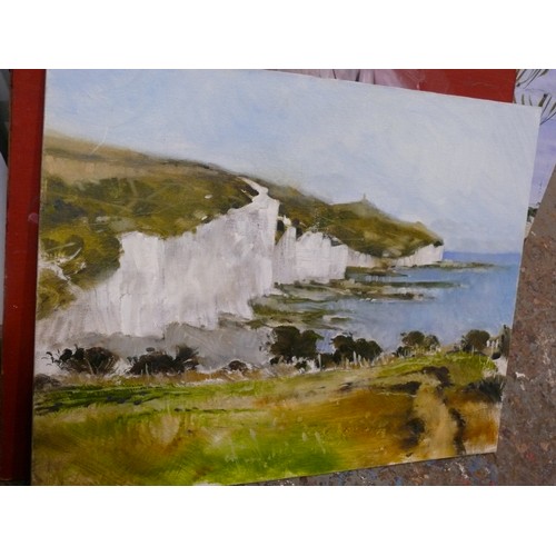 161 - CRATE OF ORIGINAL ARTWORK ON BOARD