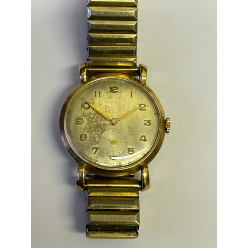 28 - A VINTAGE 1960`S GARRARD 9ct GOLD GENTS WRIST WATCH WORKING THIS WATCH IS HEAVY