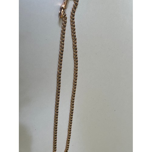 54 - A 9CT ROSE GOLD CHAIN 17 INCHES WITH WATCH CLASP WIEGHT 16.77GR