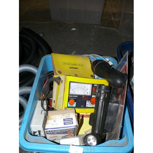 407 - 3 TUBS OF MIXED  ELECTRICAL CABLING, HARDWARE ETC