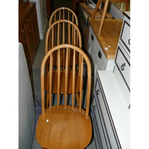 344 - SET OF 4 ERCOL STYLE STICK BACK DINING CHAIRS