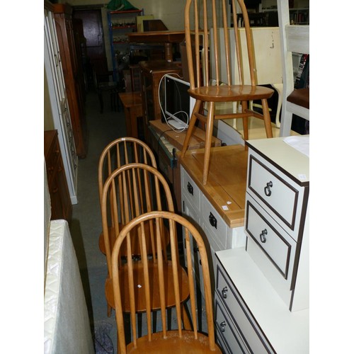 344 - SET OF 4 ERCOL STYLE STICK BACK DINING CHAIRS