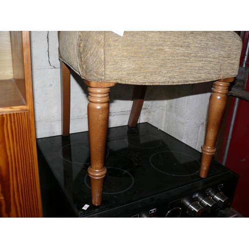 356 - ORANGE VELOUR STORAGE STOOL WITH LIFT UP TOP PLUS A BEDROOM CHAIR