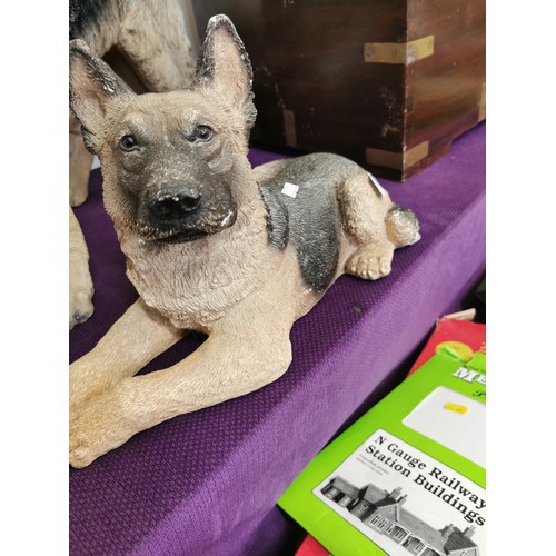 127 - GERMAN SHEPHERD/ALSATION STATUE LAYING DOWN BY ANIMAL CLASSICS