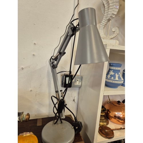 134 - LARGE TABLE LAMP, ANGLEPOISE STYLE LAMP AND A SEAHORSE