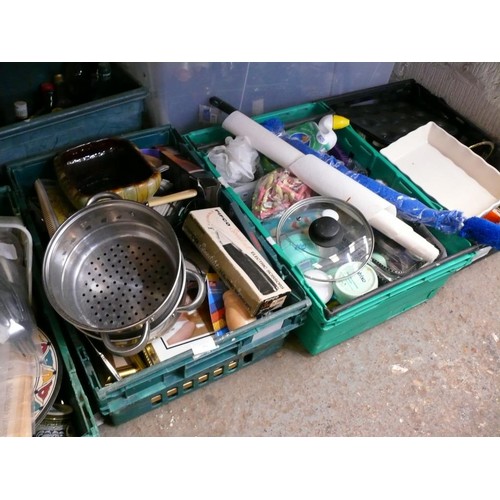 164 - LARGE MIXED COLLECTION OF ITEMS = KITCHEN WARES,  GADGETS, ;PCTURE FRAMES ETC