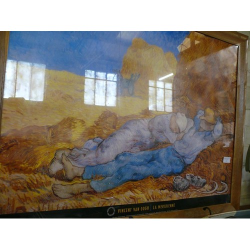 184 - LARGE VAN GOGH PRINT- LA MERIDIENNE, FRAMED AND GLAZED