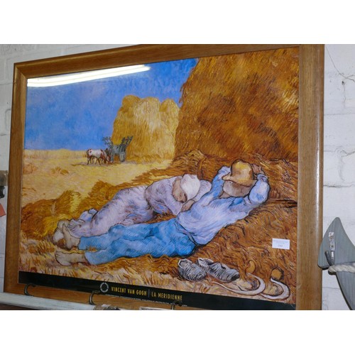 184 - LARGE VAN GOGH PRINT- LA MERIDIENNE, FRAMED AND GLAZED