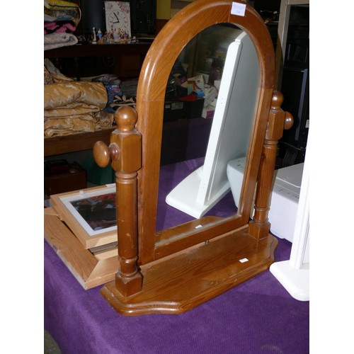 214 - PINE ARCH TOPPED DRESSING TABLE MIRROR