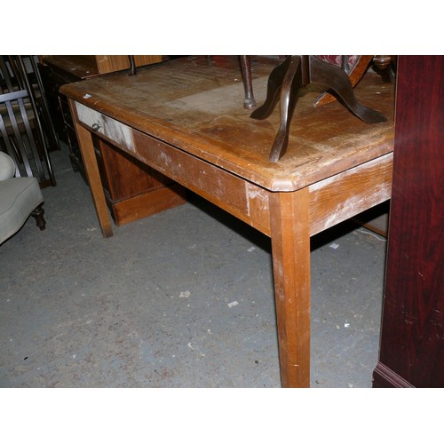 308 - MID CENTURY 2 DRAWER TABLE WITH REMOVABLE LEGS