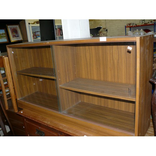 309 - LARGE RETRO DISPLAY CABINET WITH SLIDING GLASS DOORS