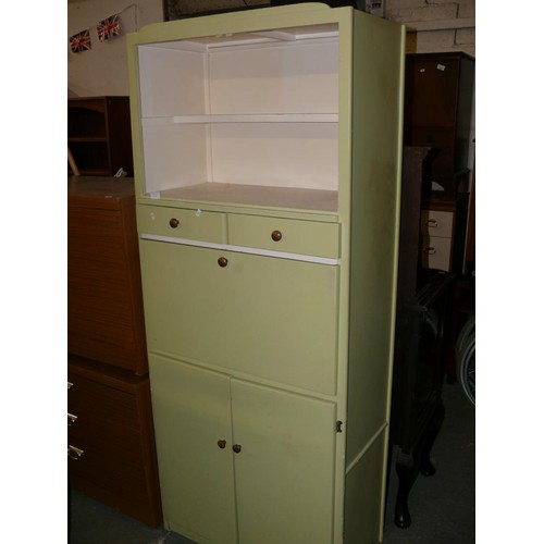 319 - RETRO LIME GREEN TALL KITCHEN CABINET