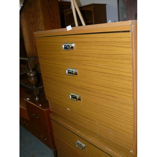 320 - PAIR OF RETRO 3 DRAWER CHEST OF DRAWERS