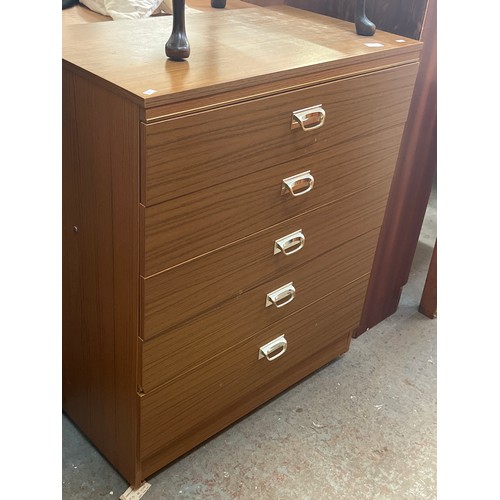 350 - RETRO CHEST OF 5 DRAWERS