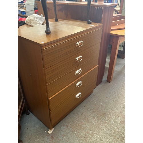 350 - RETRO CHEST OF 5 DRAWERS