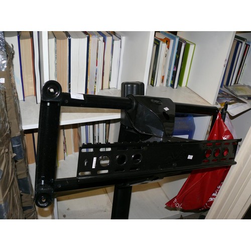 426 - LARGE HEAVY DUTY TV WALL MOUNT WITH GLASS SHELVES