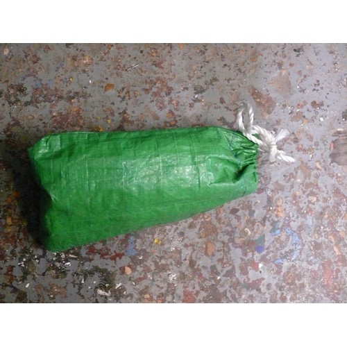 129 - A MINI GAZEBO IN BAG TOGETHER WITH A CROW BAR AND LARGE METAL PIN TOOL