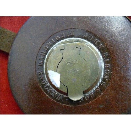134 - VINTAGE JOHN RABONE AND SONS STEEL MEASURING TAPE