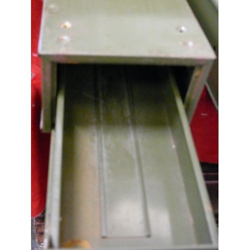 215 - 3 VINTAGE METAL CARD FILE DRAWERS 