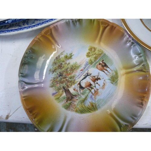 224 - MIXED VINTAGE CHINA INC EDWARDIAN TEA SET, MEAT PLATTER IN LIBERTY BLUE 