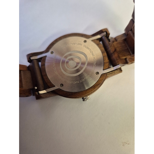 46A - HOLZKERN WOODEN WRIST WATCH WITH ORIGINAL BOX