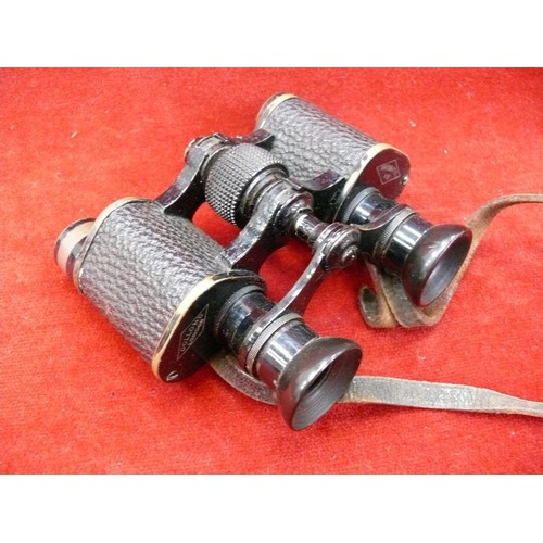 109 - Small pair of Prismatic x8 field glasses/binoculars, made by Dolland London in the original case.