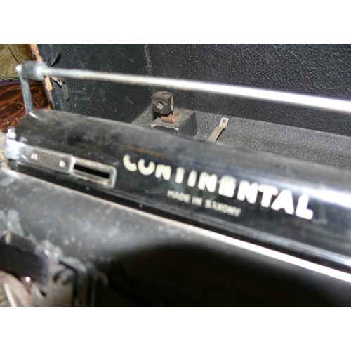 139 - PORTABLE TYPEWRITER - CONTINENTAL, MADE IN SAXONY, GERMANY WITH CASE