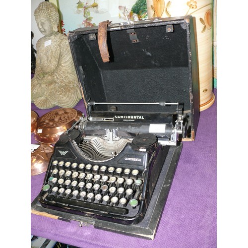 139 - PORTABLE TYPEWRITER - CONTINENTAL, MADE IN SAXONY, GERMANY WITH CASE