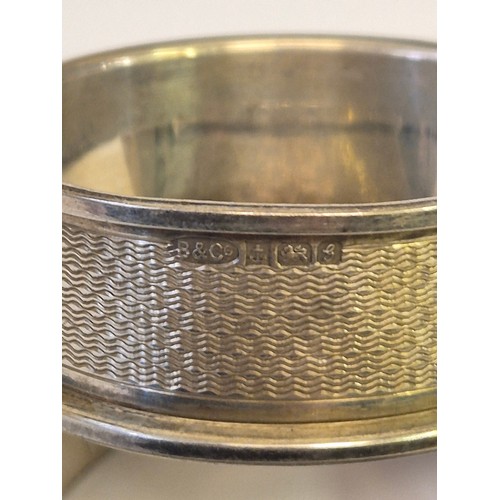 18 - A PAIR OF SILVER NAPKIN RINGS BIRMINGHAM 1981 BY W I Broadway & Co