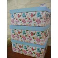 SET OF 3 FLORAL STORAGE BOXES