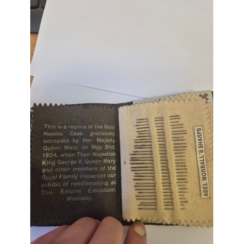41 - THE FLORA MCDONALD NEEDLE BOOK FROM EMPIRE EXHIBITION SCOTLAND 1938 AND A VINTAGE BOX OF LANTERN SLI... 