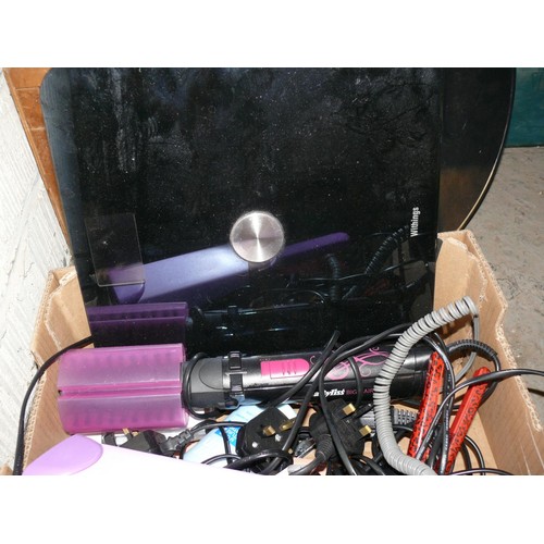 171 - MIXED BOX, GYM EXERCISER, VANITY MIROR, NAIL DRILL ETC