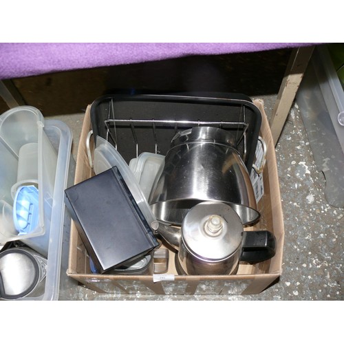 195 - 2 X CRATES OF KITCHEN ITEMS INCLUDING A BUTLER II CHOPPER