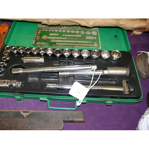 116 - METABO AND DRAPER SOCKET SETS (MISSING PARTS) AND SPANNERS VARIOUS LARGE AND SMALL