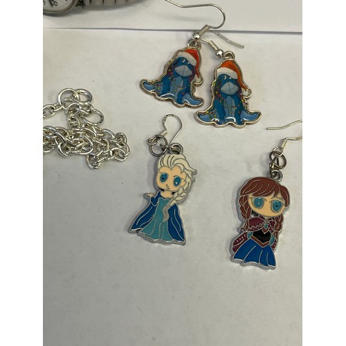 36 - A COLLECTION OF DISNEY PRODUCTS,  BADGES,  KEYRINGS,  EARRINGS