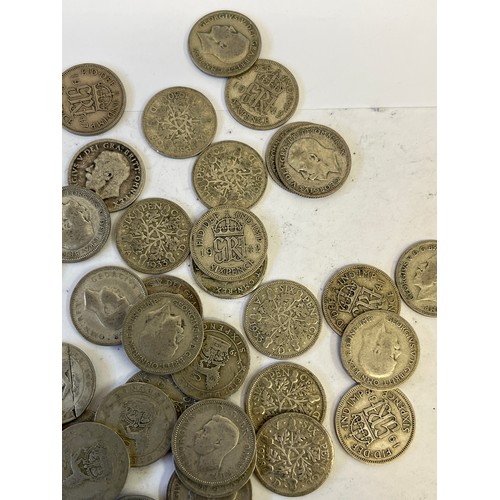 39 - A COLLECTION OF 51 SIXPENCES ALL BEFORE 1948 WEIGHT 132.06GR