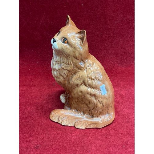 6 - Beswick Rare Large Persian Cat ginger Gloss Model 1867 - 21cm Tall x 16cm Wide