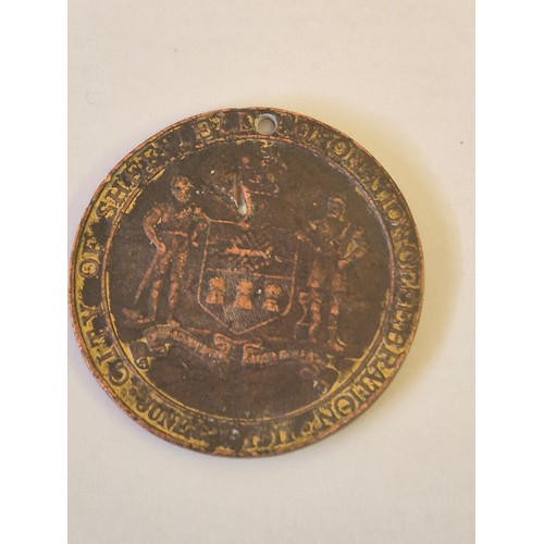 51 - 3 MEDALS 1, A MEDAL MAY 1897 QUEEN VICTORIA ,A MEDAL FOR JUNE 22 1911 FOR GEORGE V AND MARY. A MEDAL... 
