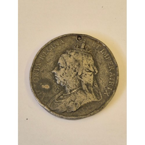 51 - 3 MEDALS 1, A MEDAL MAY 1897 QUEEN VICTORIA ,A MEDAL FOR JUNE 22 1911 FOR GEORGE V AND MARY. A MEDAL... 