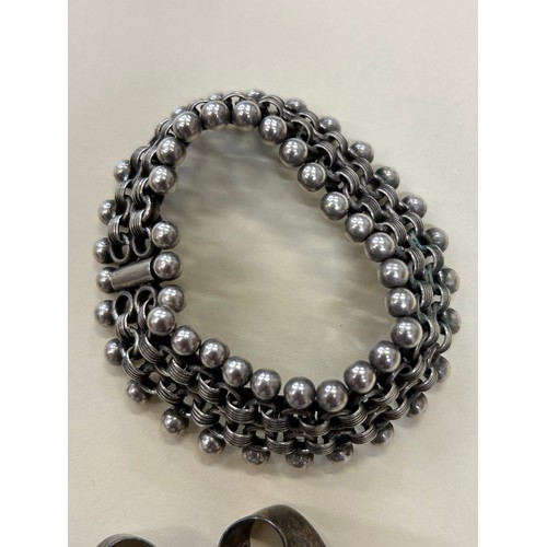 1 - INTERESTING COSTUME JEWELLERY INCLUDING 925 STERLING SILVER EARRINGS IN SCANDINAVIAN STYLE, A LAVA C... 