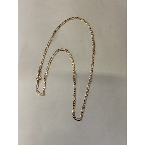 19 - 9 CT GOLD CHAIN NECKLACE WITH LARGE AND SMALL LINKS  - 18 INCHES - 3 GRAMS