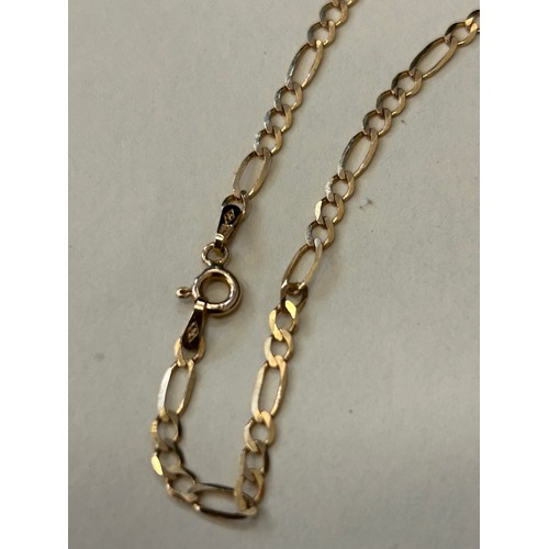 19 - 9 CT GOLD CHAIN NECKLACE WITH LARGE AND SMALL LINKS  - 18 INCHES - 3 GRAMS