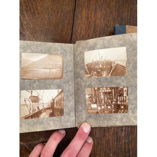34 - Edwardian photo album with various interesting turn of the century seafaring photos from a large yac... 